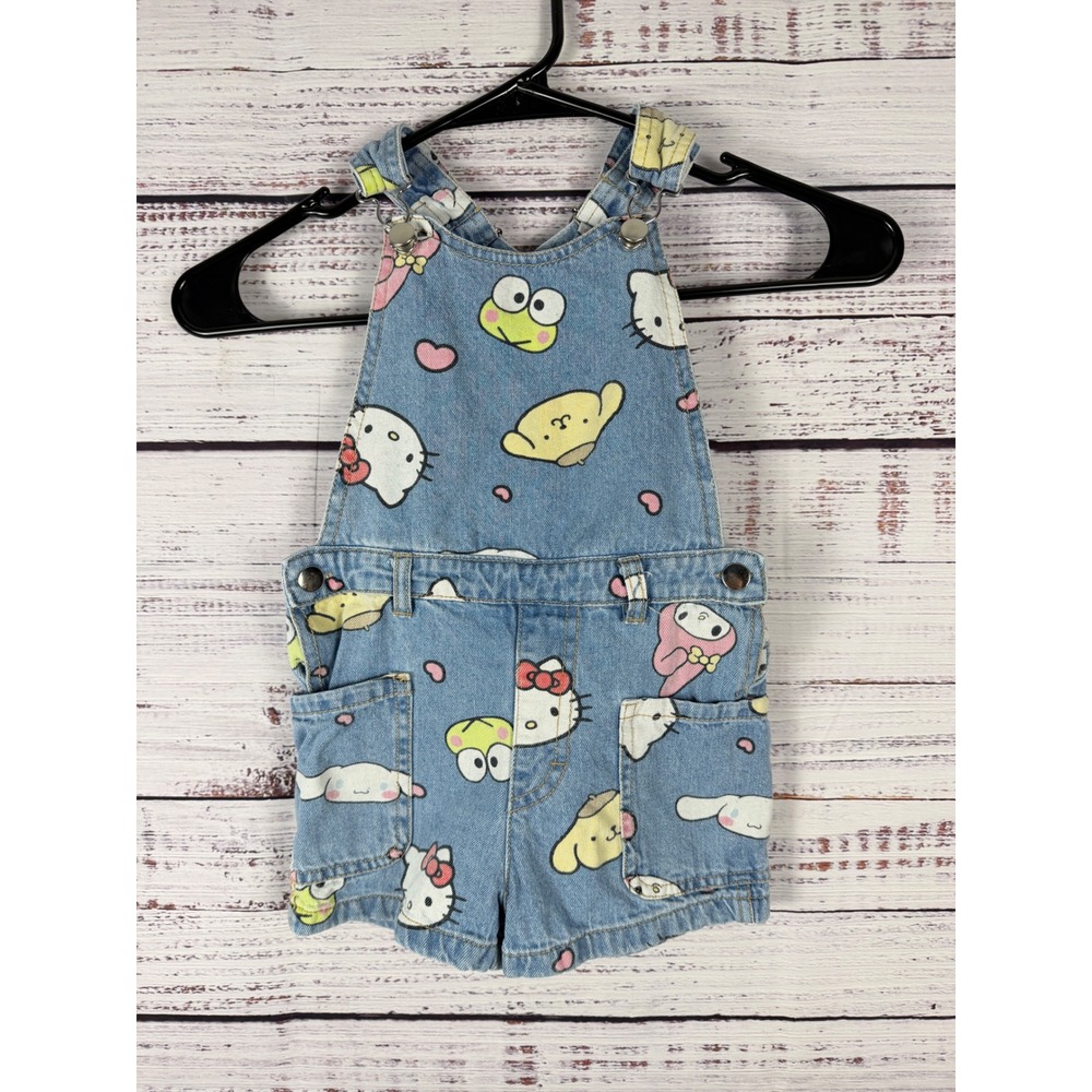 Sanrio Hello Kitty & Friends Denim Shortalls Size 4